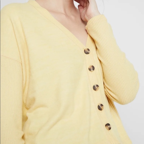 Yellow Abercrombie Cardigan Sweater - Picture 2 of 8